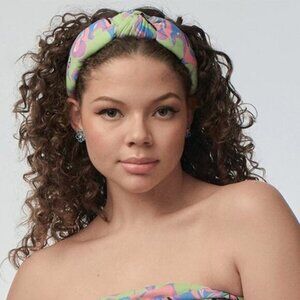 NEW Lele Sadoughi Fusion Marbled Printed Knotted Headband One Size